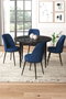 Hanah Home Juego de Mesa y Sillas 5 Piezas Tor Mármol Negro y Azul Marino 90x90x75 cm